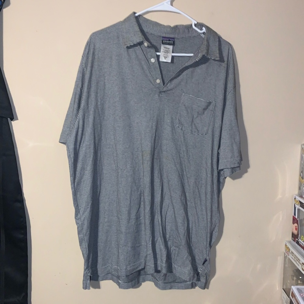 Patagonia Organic Cotton Black and White XL Polo